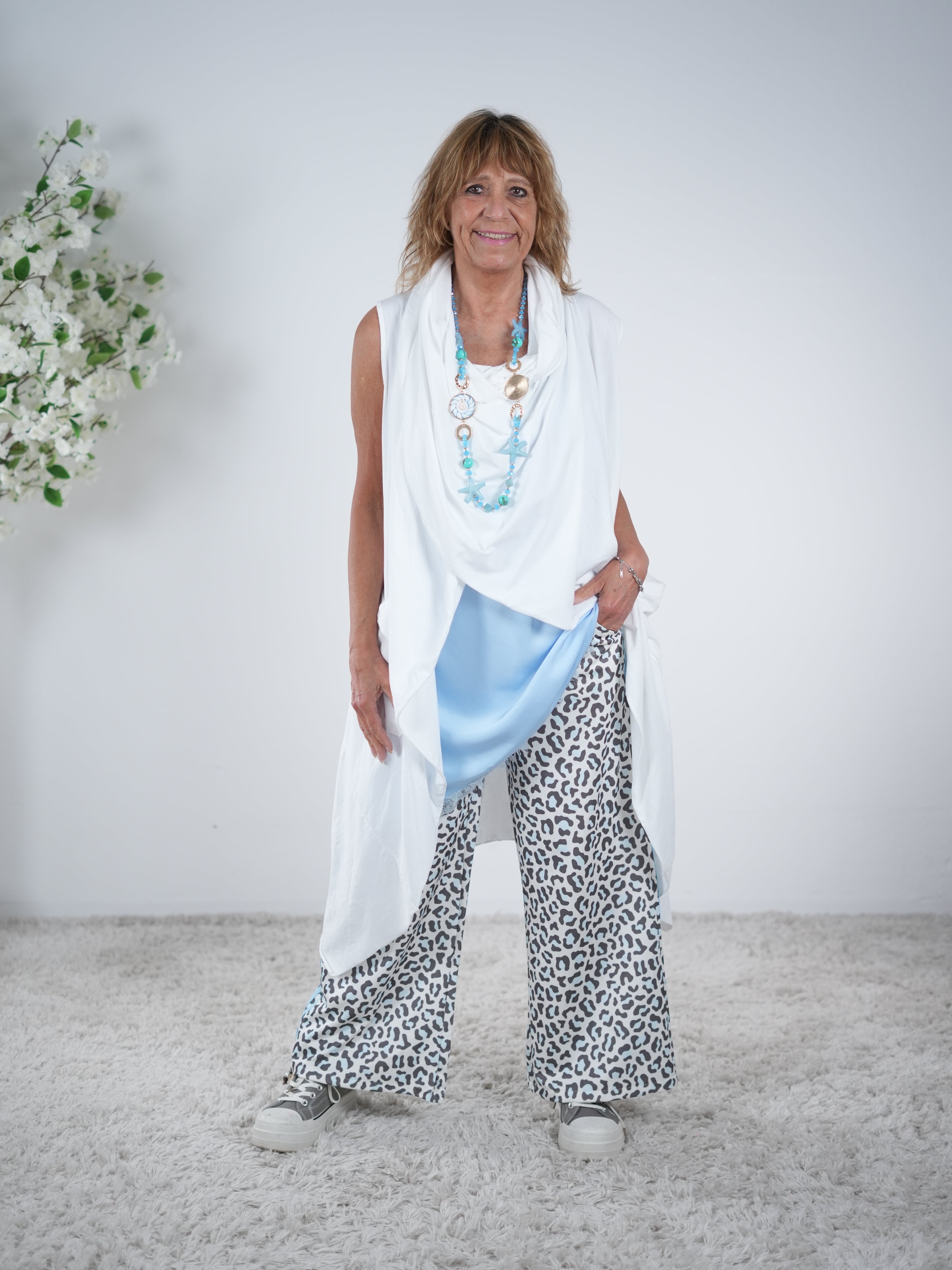 Weste mit Schalkragen One Size (ca bis Gr. 46) Weiß