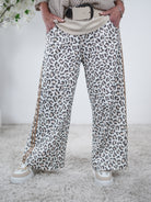 Wide Leg Pants im Leo Look One Size (ca Gr. 38-44) Beige