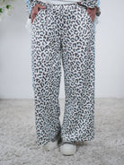 Wide Leg Pants im Leo Look One Size (ca Gr. 38-44) Blau