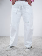 Wide Leg Pants mit kleinem Patch One Size (ca Gr. 38-42) Weiß